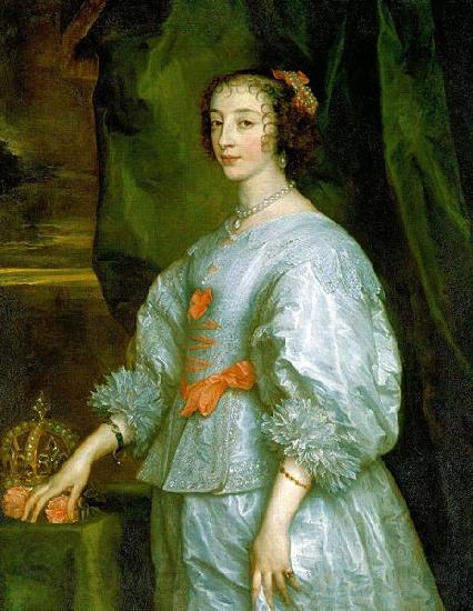 Anthony Van Dyck Princess Henrietta Maria of France, Queen consort of England. This is the first portrait of Henrietta Maria painted Spain oil painting art